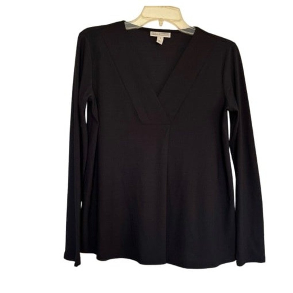 Dana Buchman Women's‎ Blouse Small NWT Mineral Black Top Long Sleeve